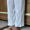 ChikanKari Embroidered White Palazzos