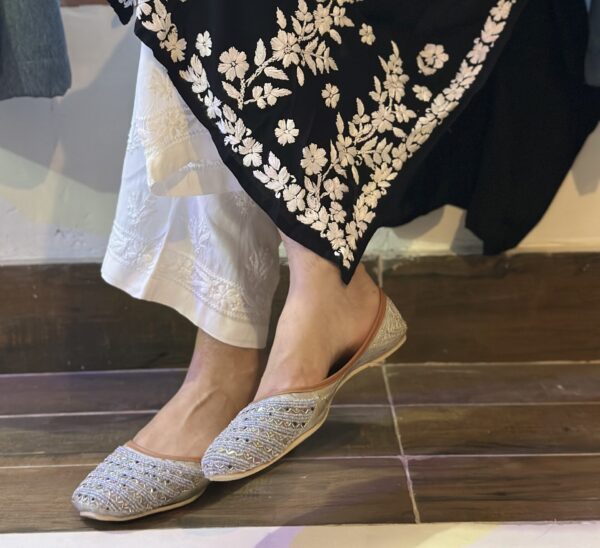 IMG_E4709 ChikanKari Embroidered White Palazzos