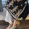 Shadow Bloom Chikankari Black Kurti