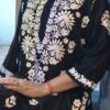 Shadow Bloom Chikankari Black Kurti