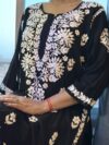 Shadow Bloom Chikankari Black Kurti