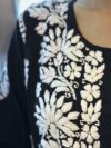 Shadow Bloom Chikankari Black Kurti