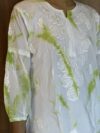 Lime Bloom Tie-Dye Chikankari Short Kurti