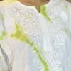 Lime Bloom Tie-Dye Chikankari Short Kurti
