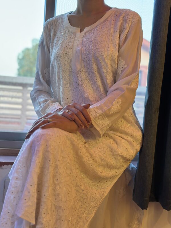 Ivory Bloom Chikankari Kurti