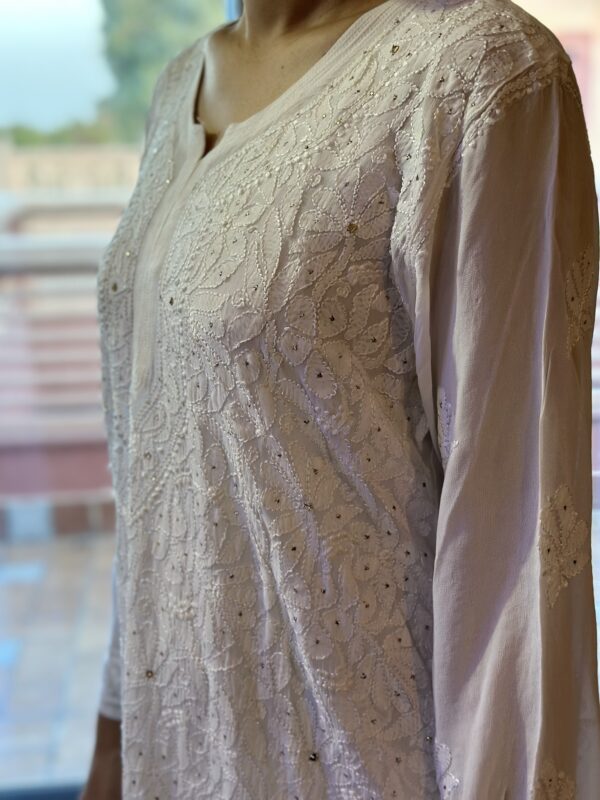 Ivory Bloom Chikankari Kurti