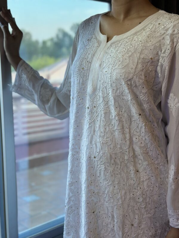 Ivory Bloom Chikankari Kurti