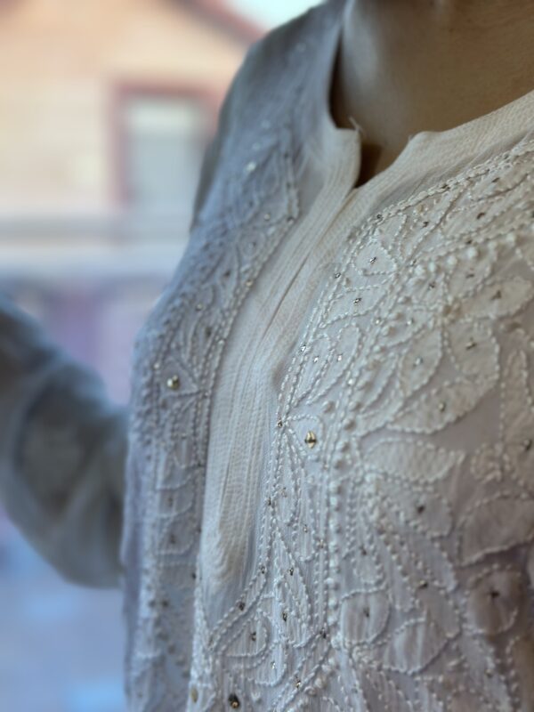 Ivory Bloom Chikankari Kurti